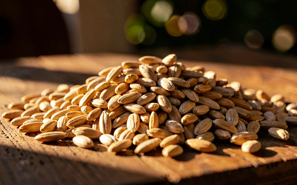 Detalle de granos y semillas saludables